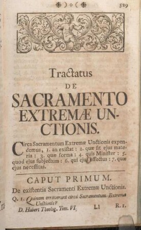 Tractatus De Sacramento Extremae Unctionis.