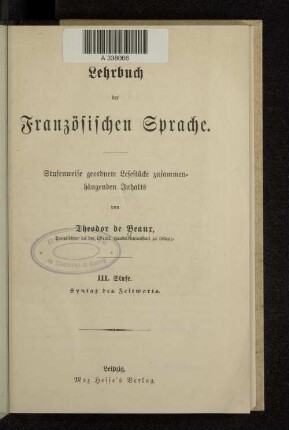 Stufe 3: Syntax des Zeitworts
