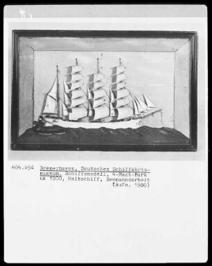Vier-Mast-Bark, um 1900, Halbschiff, Seemannsarbeit