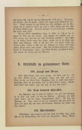 II. Lesestücke in gebundener Rede