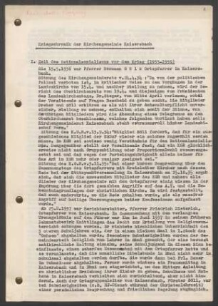 Kriegschronik der ev. Kirchengemeinde Kaisersbach (Dek. Welzheim), verfasst von Pfarrer Friedrich Dieterich.