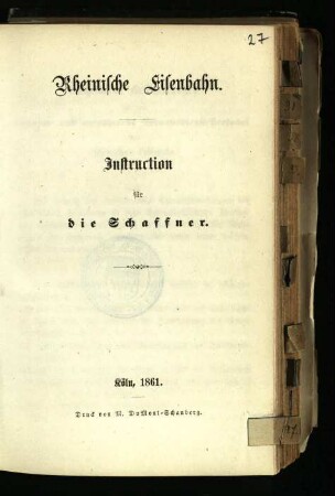 Instruction für die Schaffner