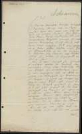 Brief von Otto Christoph Schramm an Regensburgische Botanische Gesellschaft
