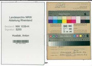 Entnazifizierung Anton Hustiak , geb. 21.11.1911 (Bergmann)