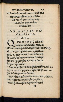 De Missae Sacrificio. XVI.