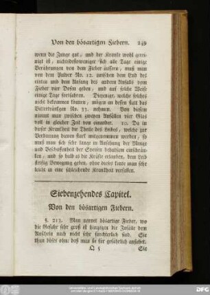 Siebenzehendes Capitel. Von den bösartigen Fiebern.