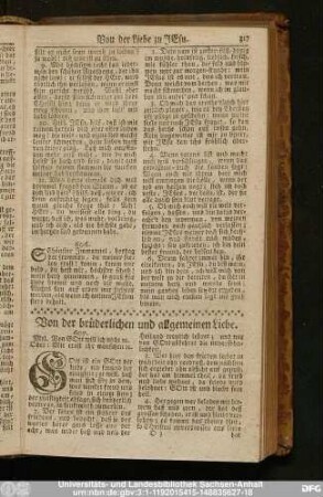 [XXXVI.] Von der brüderlichen und allgemeinen Liebe.