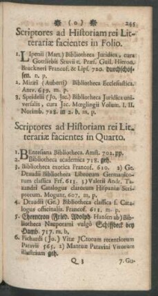 Scriptores ad Historiam rei Litterariae facientes in Quarto