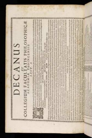 Decanus Et Collegium Facultatis Philosophicae Academiae Tubingensis Lect. S.