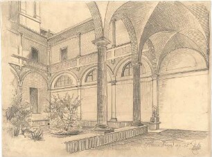 ohne Verfasserangabe; Florenz (Italien); Hof - Perspektive