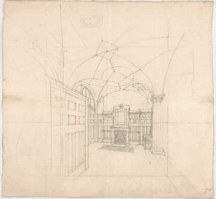 Thiersch, Friedrich von; München, Romanstr. 13; Villa von Hösslin - Innenraum (Perspektive)