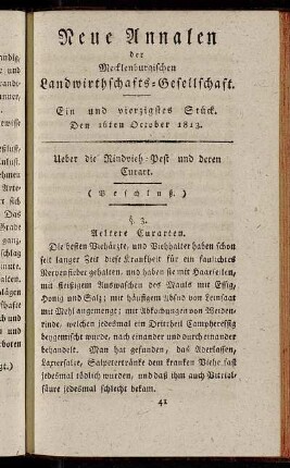 Ein und vierzigstes Stück. Den16ten October 1813.