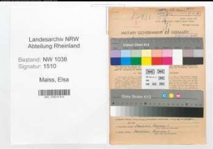 Entnazifizierung Elsa Maiss , geb. 12.11.1890 (Postbeamtin)