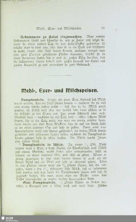 Mehl-, Eyer- und Milchspeisen