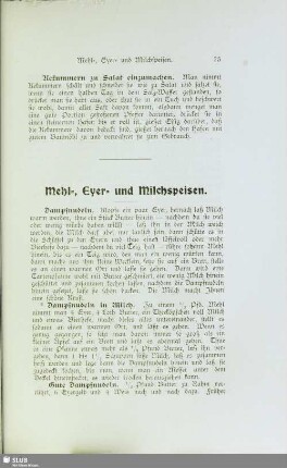 Mehl-, Eyer- und Milchspeisen