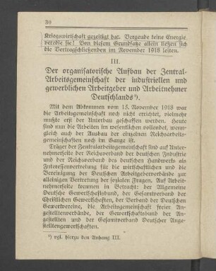 III. Der organisatorische Aufbau der Zentral-Arbeitsgemeinschaft der industriellen und gewerblichen Arbeitgeber und Arbeitnehmer Deutschlands