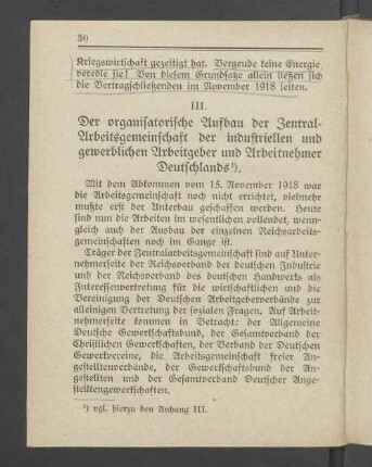 III. Der organisatorische Aufbau der Zentral-Arbeitsgemeinschaft der industriellen und gewerblichen Arbeitgeber und Arbeitnehmer Deutschlands