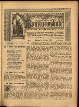 Erste Ausgabe vom Sonntag, den 08. Oktober 1905.