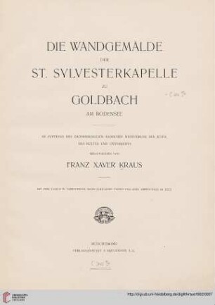 Die Wandgemälde der St. Sylvesterkapelle zu Goldbach am Bodensee