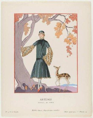 "Artémis. Manteau, de Worth" (Illustration aus "Gazette du Bon Ton", No. 4, 1924-25, Pl. 29)