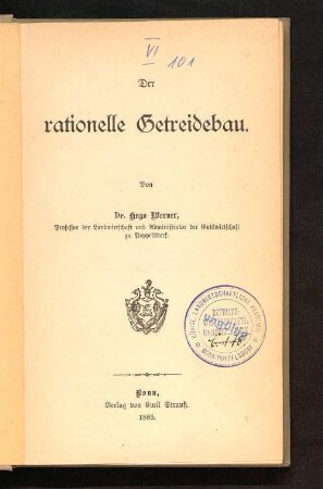 Der rationelle Getreidebau