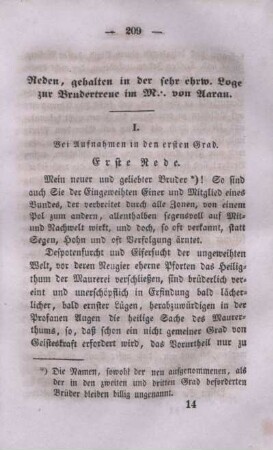 Reden, gehalten in der sehr ehrw. Loge zur Brudertreue im M.*. von Aarau.