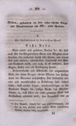 Reden, gehalten in der sehr ehrw. Loge zur Brudertreue im M.*. von Aarau.