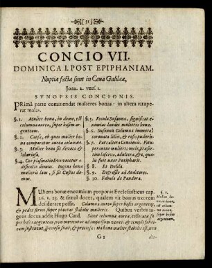 Concio VII. Dominica I. Post Epiphaniam.