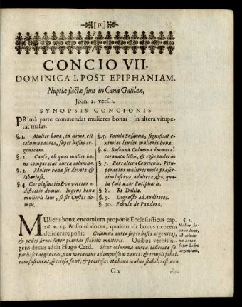 Concio VII. Dominica I. Post Epiphaniam.