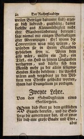 34-45, Zweyte Lehre. Von den Schuldigkeiten eines Seelsorgers
