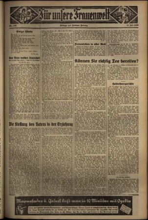Zweite Ausgabe vom Mittwoch, den 15. Juli 1936.