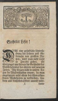 Geehrter Leser!