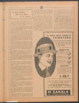 La gran trágica Eleonora Duse, en la miseria