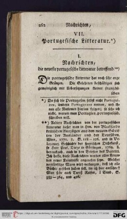 VII. Portugiesische Litteratur