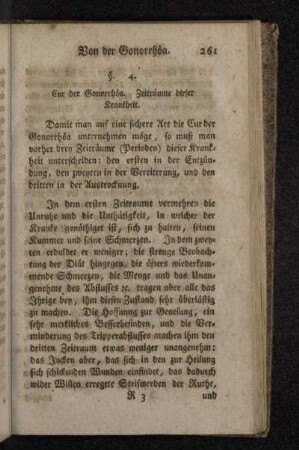 §. 4. Cur der Gonorrhöa. Zeiträume dieser Krankheit.