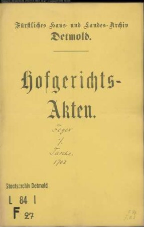 Feger gegen Tasche zu Lückhausen - Abgetretene Länderei