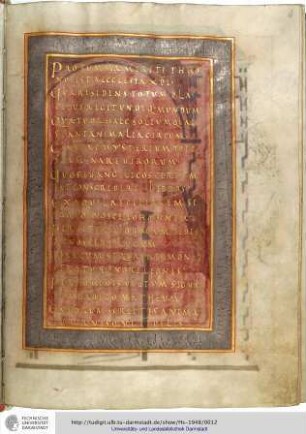 Zierseite mit Versen zum Christusbild