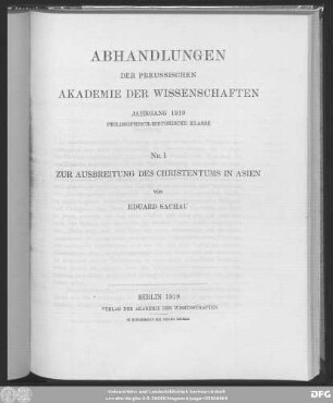Zur Ausbreitung des Christentums in Asien