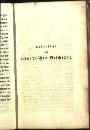 Uebersicht der irländischen Geschichte.