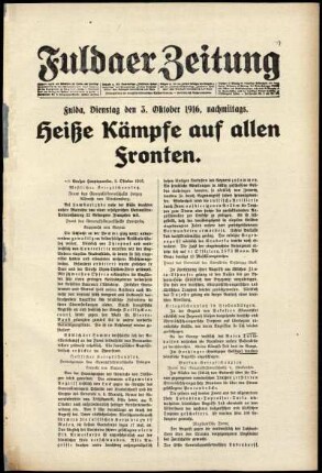 Ausgabe vom Dienstag, den 03. Oktober 1916.