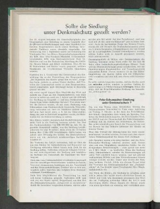 Sollte die Siedlung unter Denkmalschutz gestellt werden?