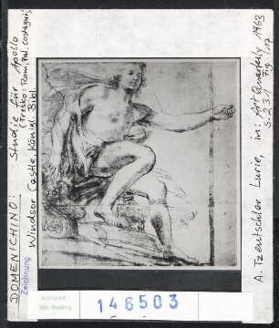 Domenichino: Studie für Apollo in Rom, Palazzo Costaguti. Windsor Castle, Kgl. Bibl.