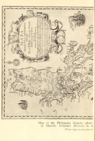 Map of the Philippine Islands; photographic facsimile from original map in Murillo Velarde's Historia de la provincia de Philipinas