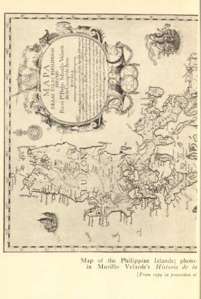 Map of the Philippine Islands; photographic facsimile from original map in Murillo Velarde's Historia de la provincia de Philipinas