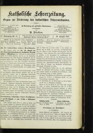 An die katholischen Lehrer Deutschlands