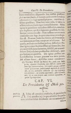 Cap. VI. De Providentia & Mali permissione