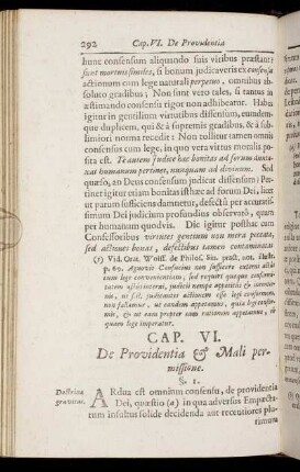 Cap. VI. De Providentia & Mali permissione