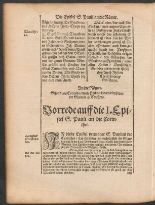 Vorrede auff die I. Epistel S. Pauli an die Corinther.