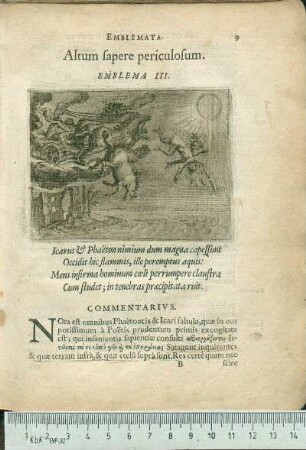 Altum sapere periculosum. Emblema III.
