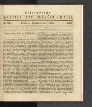 No 694. Hamburg. Sonnabend, den 17. März. 1832.